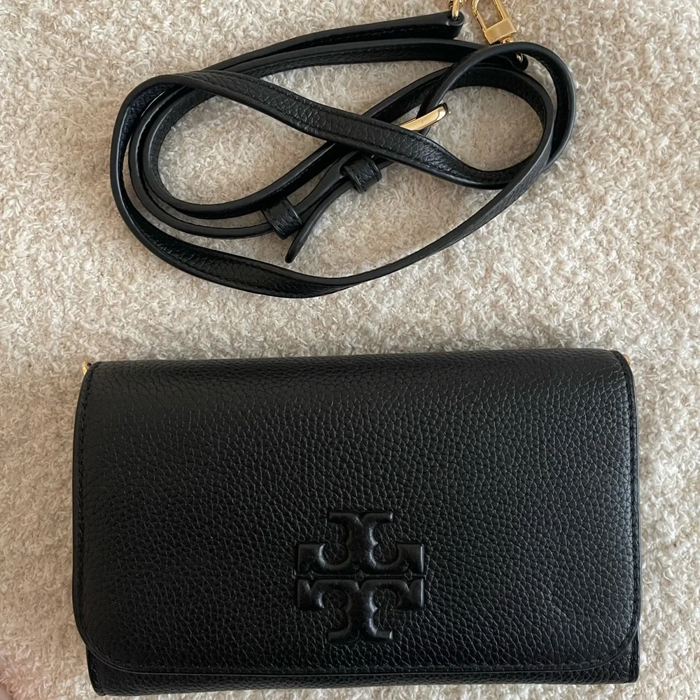Tory Burch Women's Thea Flat Wallet Crossbody Black
